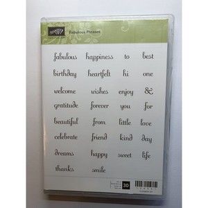 Stampin Up FABULOUS PHRASES Stamp Set Gratitude Thanks Birthday Friend RETIRED